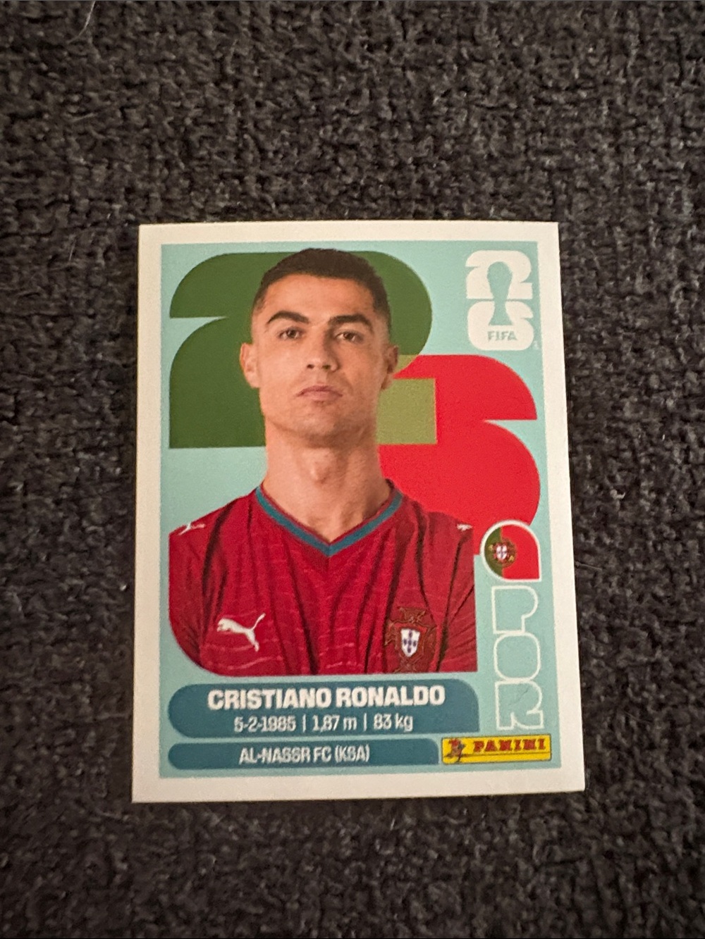Panini Cristiano Ronaldo Football Sticker